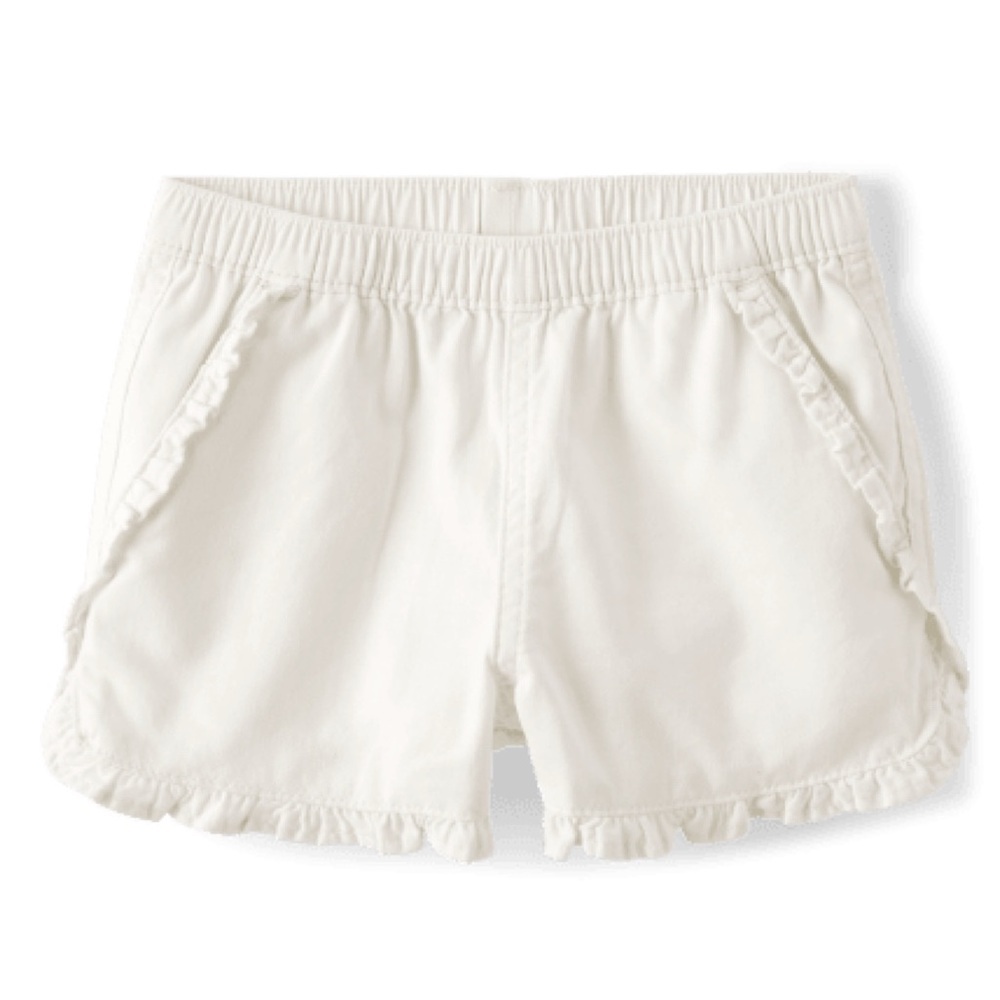 White Ruffle Shorts - Picture 1 of 6